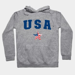 USA Star United States of America with the flag in star shaped Hoodie